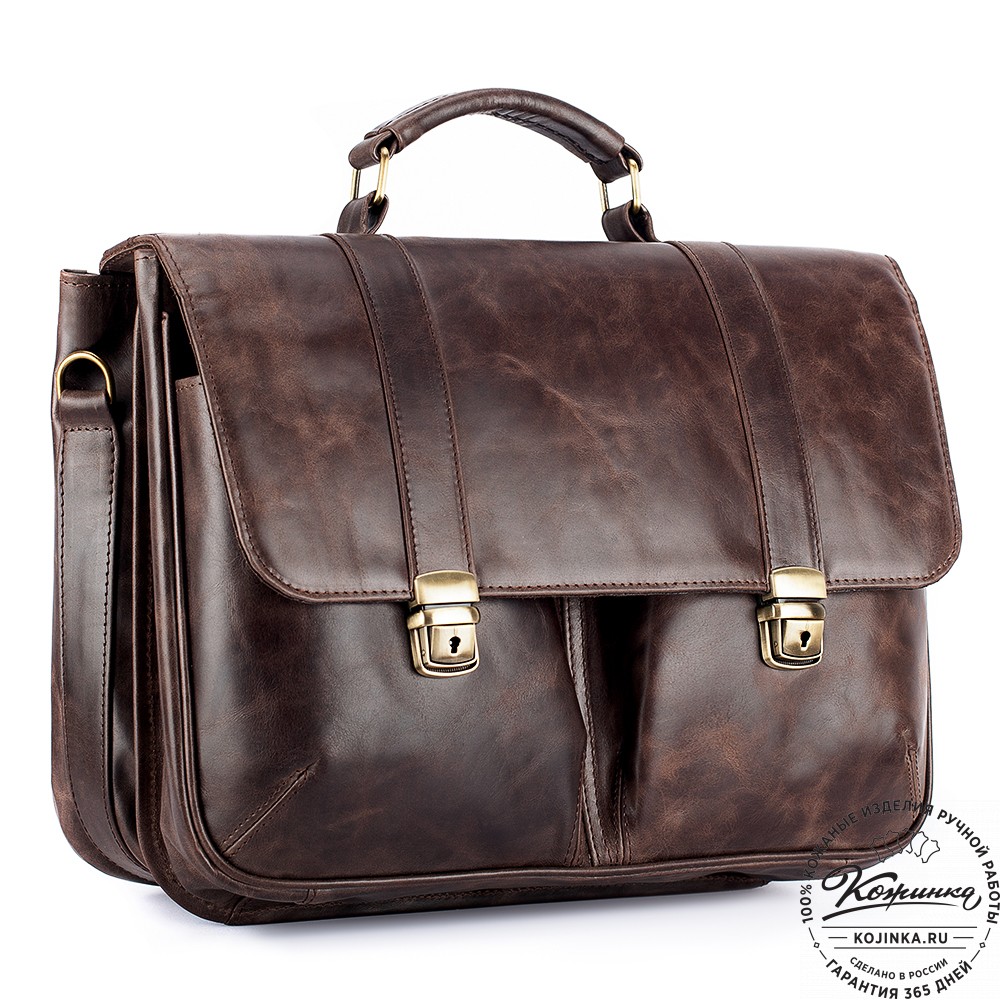Кожаный портфель "Джозеф" (тёмно-коричневый антик)