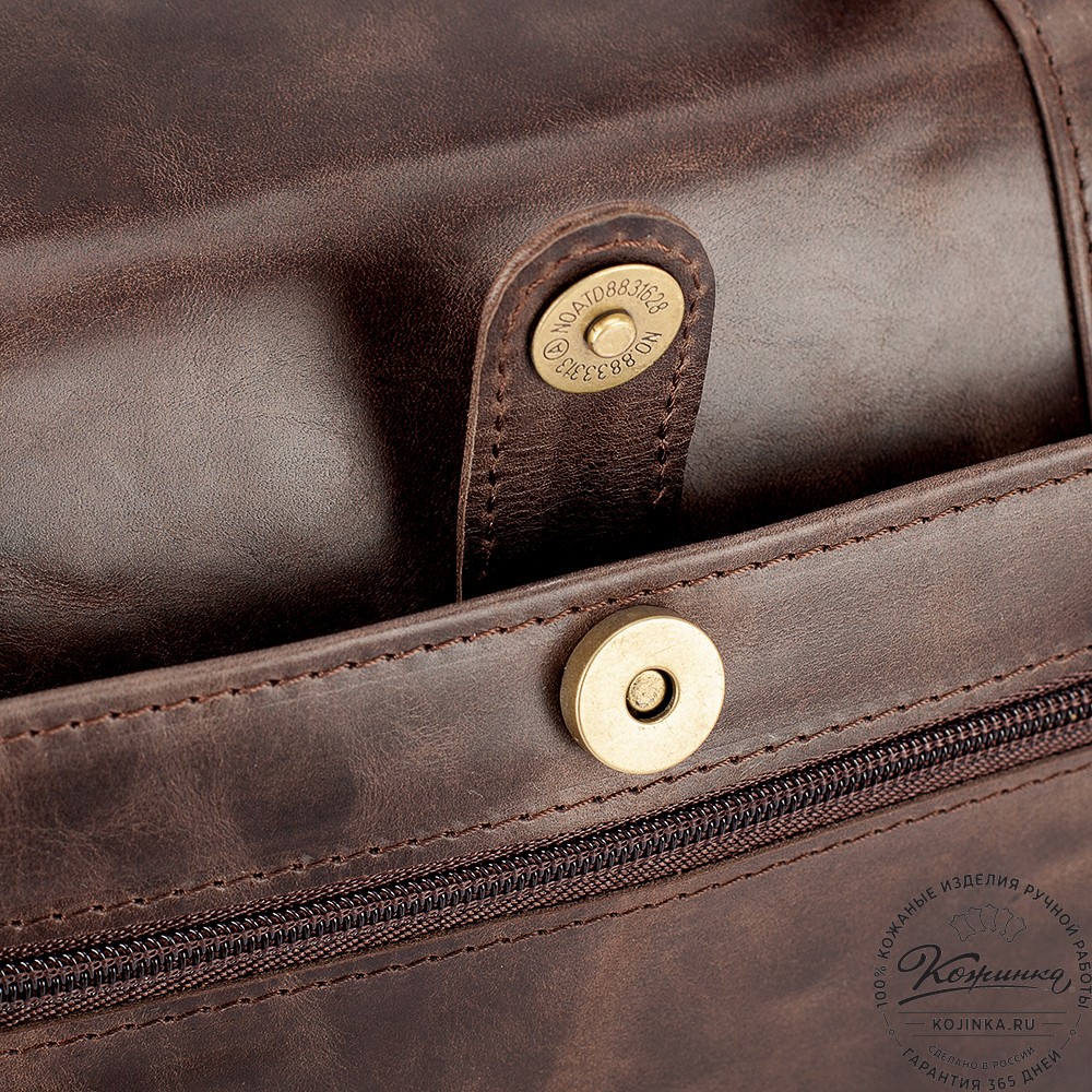 Кожаный портфель "Джозеф" (тёмно-коричневый антик)