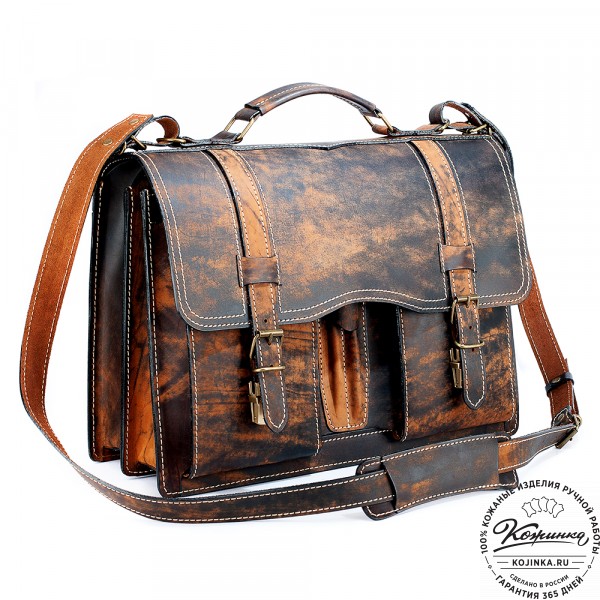 Кожаный портфель "Юрист"  (старение). фото 1