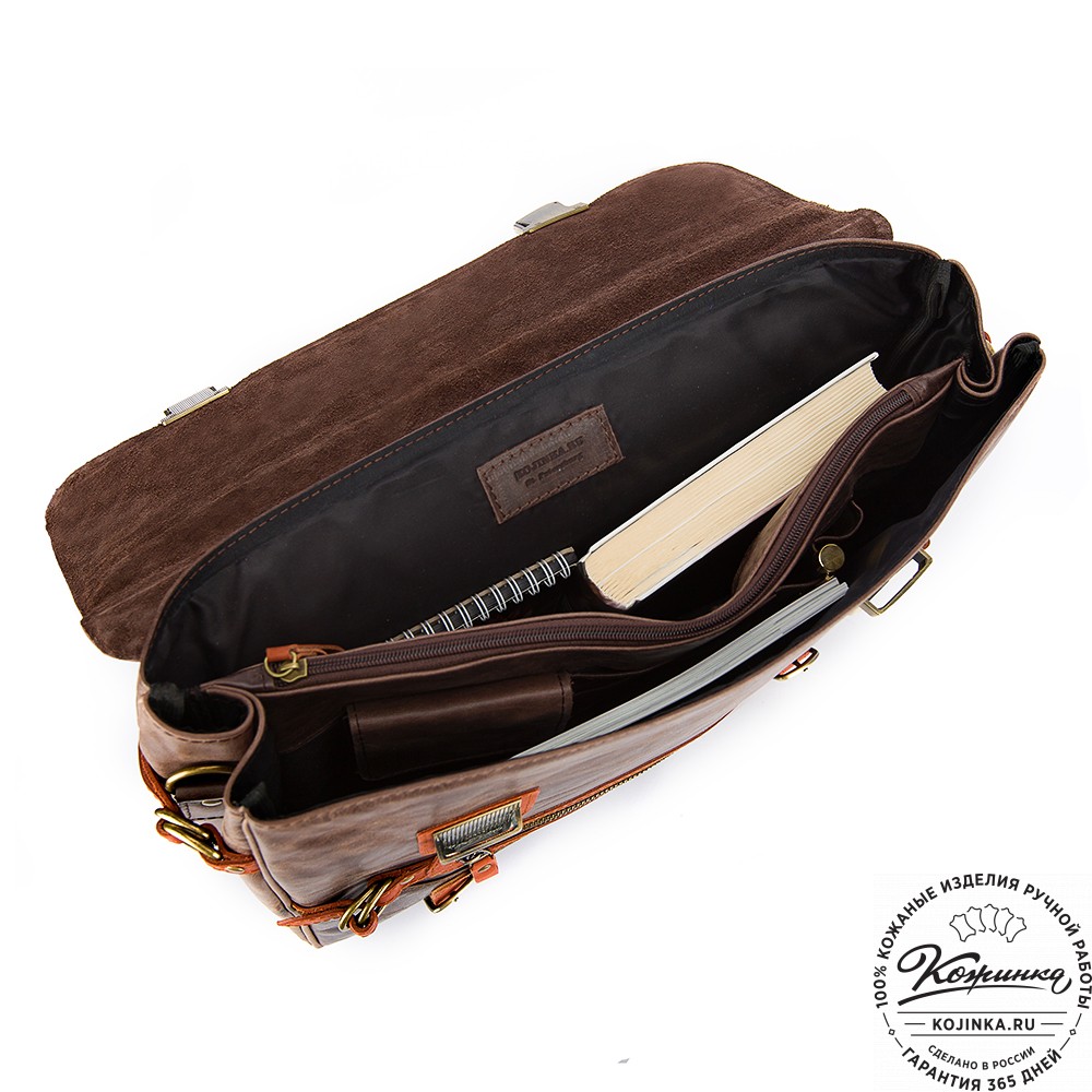 Кожаный портфель "Сталкер" (тёмно-коричневый антик)