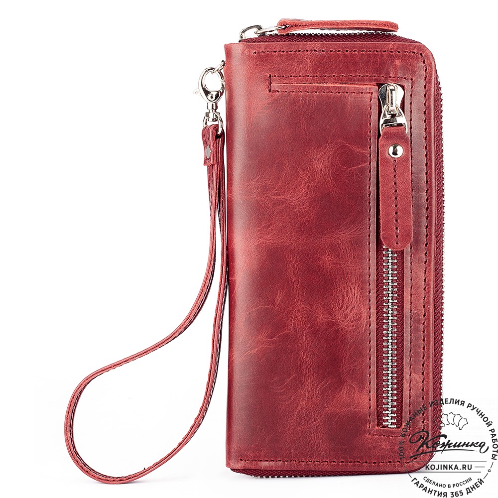 Кожаное портмоне "Амстердам" (бордо)