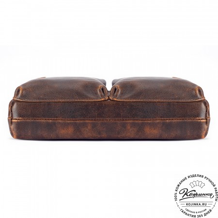 Кожаная деловая сумка "Стюарт" (коричневый эксклюзив)