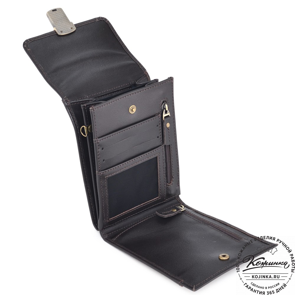 Кожаная сумка для документов "Чикаго" (темно-коричневая)