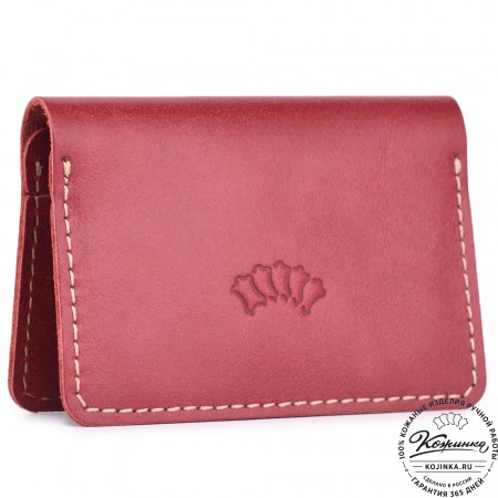  Кожаный футляр для карт "Гретта NEW" (красный)