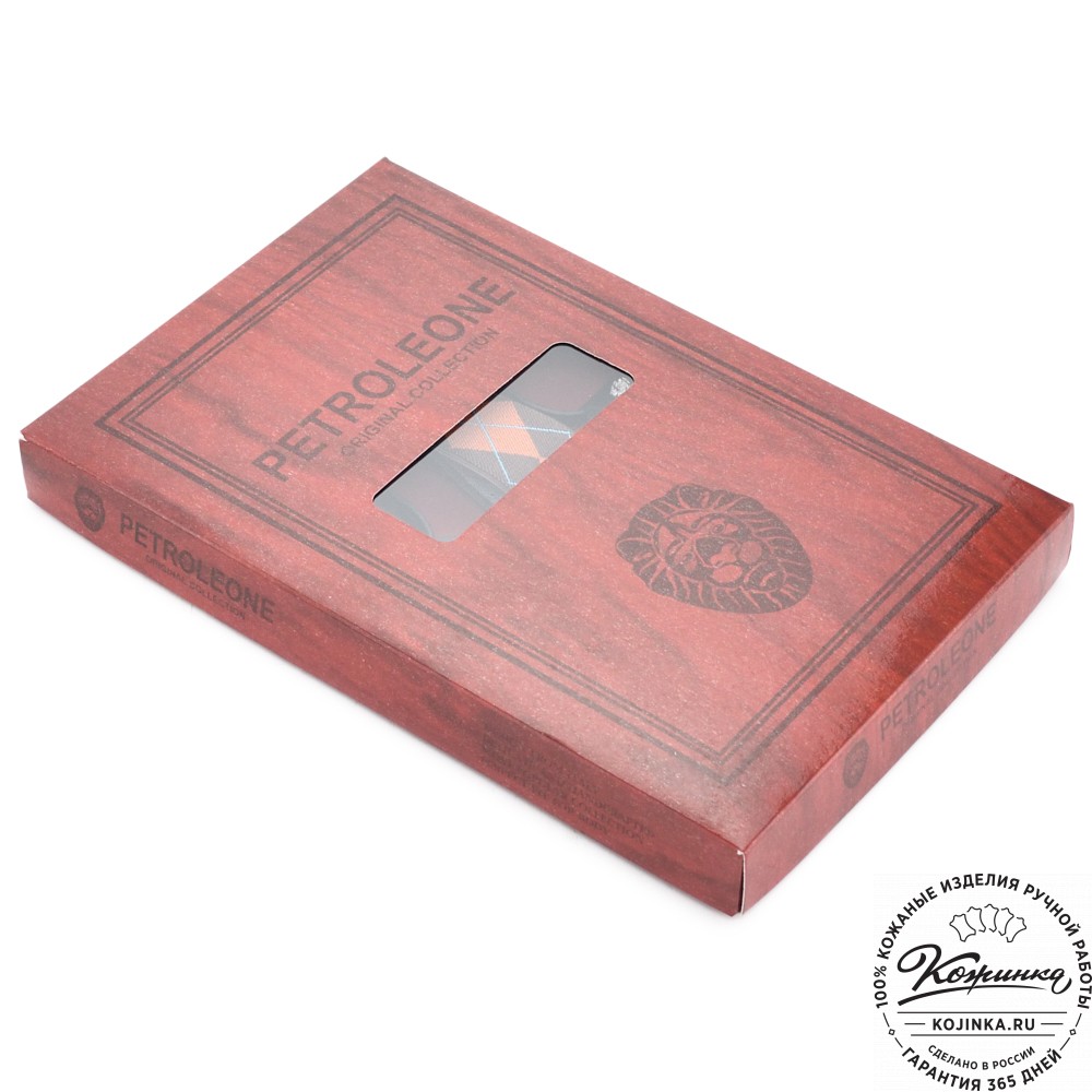  Подтяжки подарочные (коричневый с рыжим ромб)