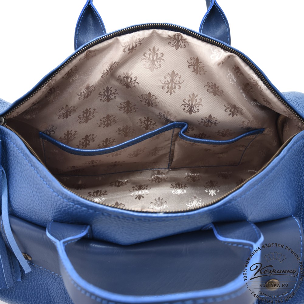 Женская кожаная сумка "Византия" (синий)