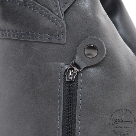  Женский кожаный рюкзак "Паулина" (серый)