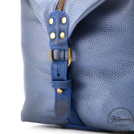 Кожаная дорожно-спортивная сумка Вашингтон (джинс)