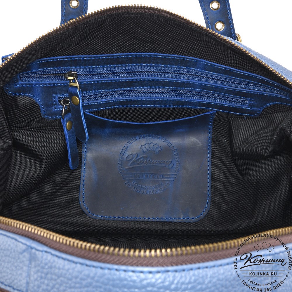 Кожаная дорожно-спортивная сумка Вашингтон (джинс)