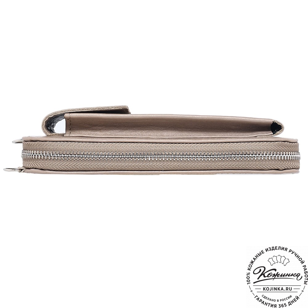  Кожаный клатч "Чукотка" (бежевый гладкая кожа)