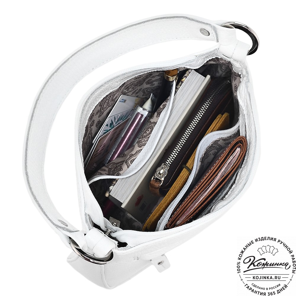  Кожаная женская сумка "Каролина" (белый) 