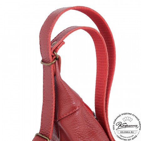  Женская кожаная сумка-трансформер "Ливадия" (красный)
