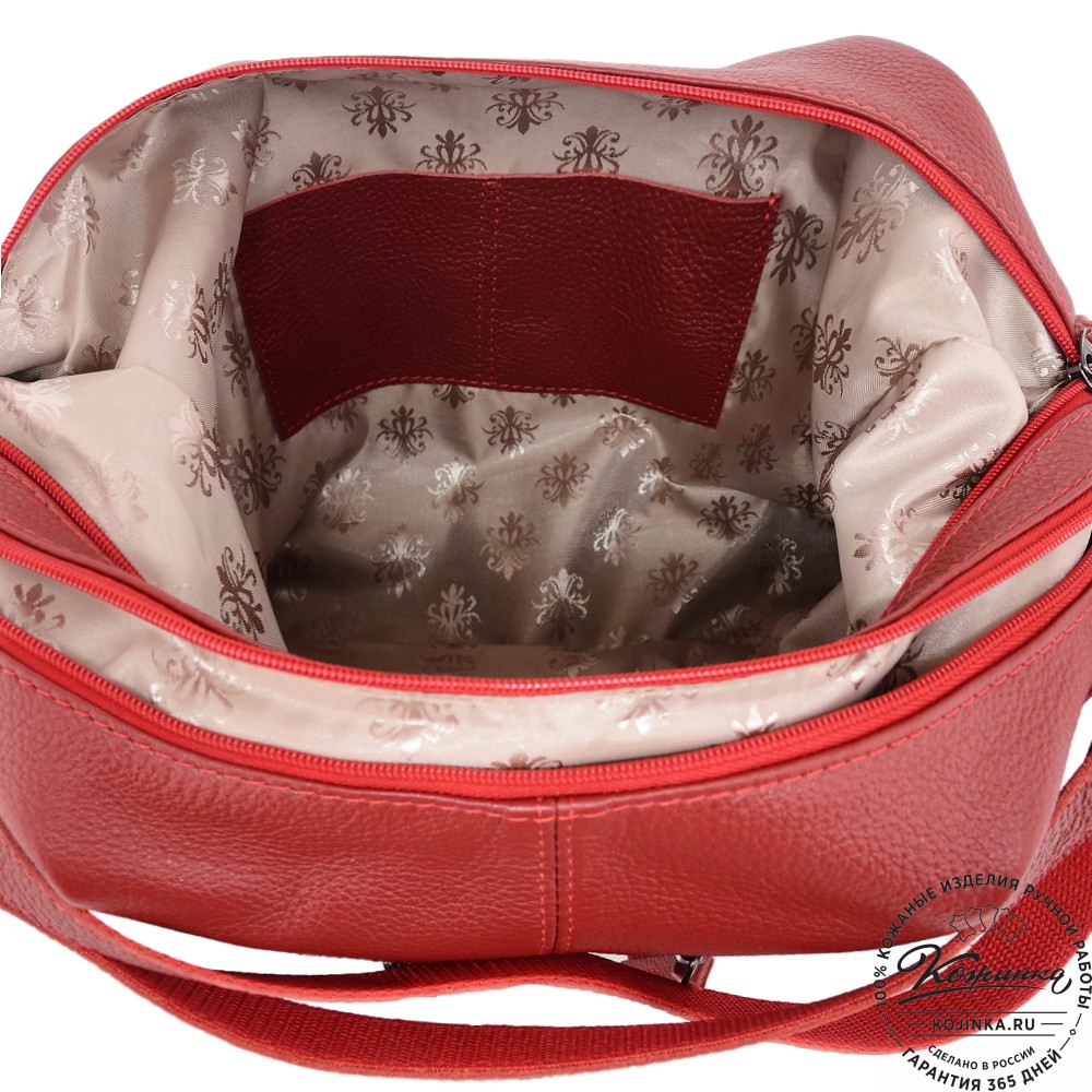  Женская кожаная сумка-трансформер "Ливадия" (красный)