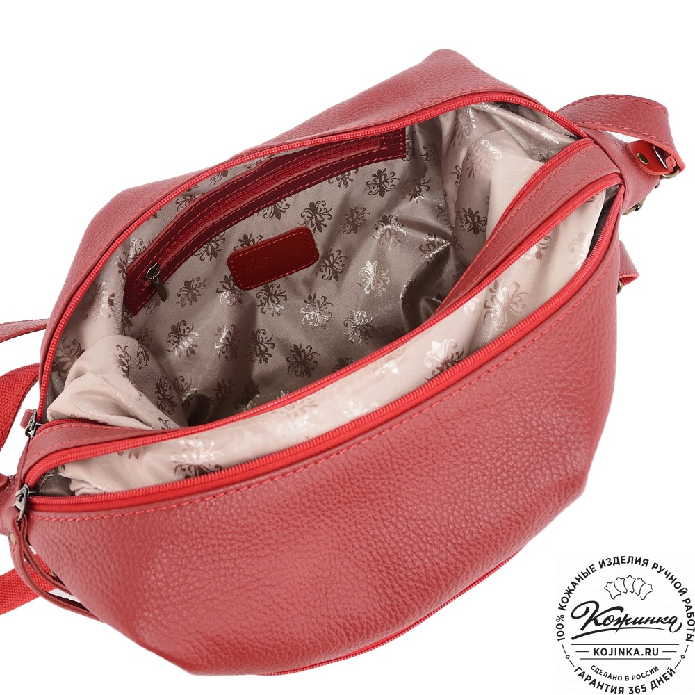  Женская кожаная сумка-трансформер "Ливадия" (красный)