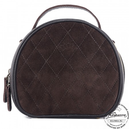 Женская кожаная сумка "Селин" (темно-коричневая)
