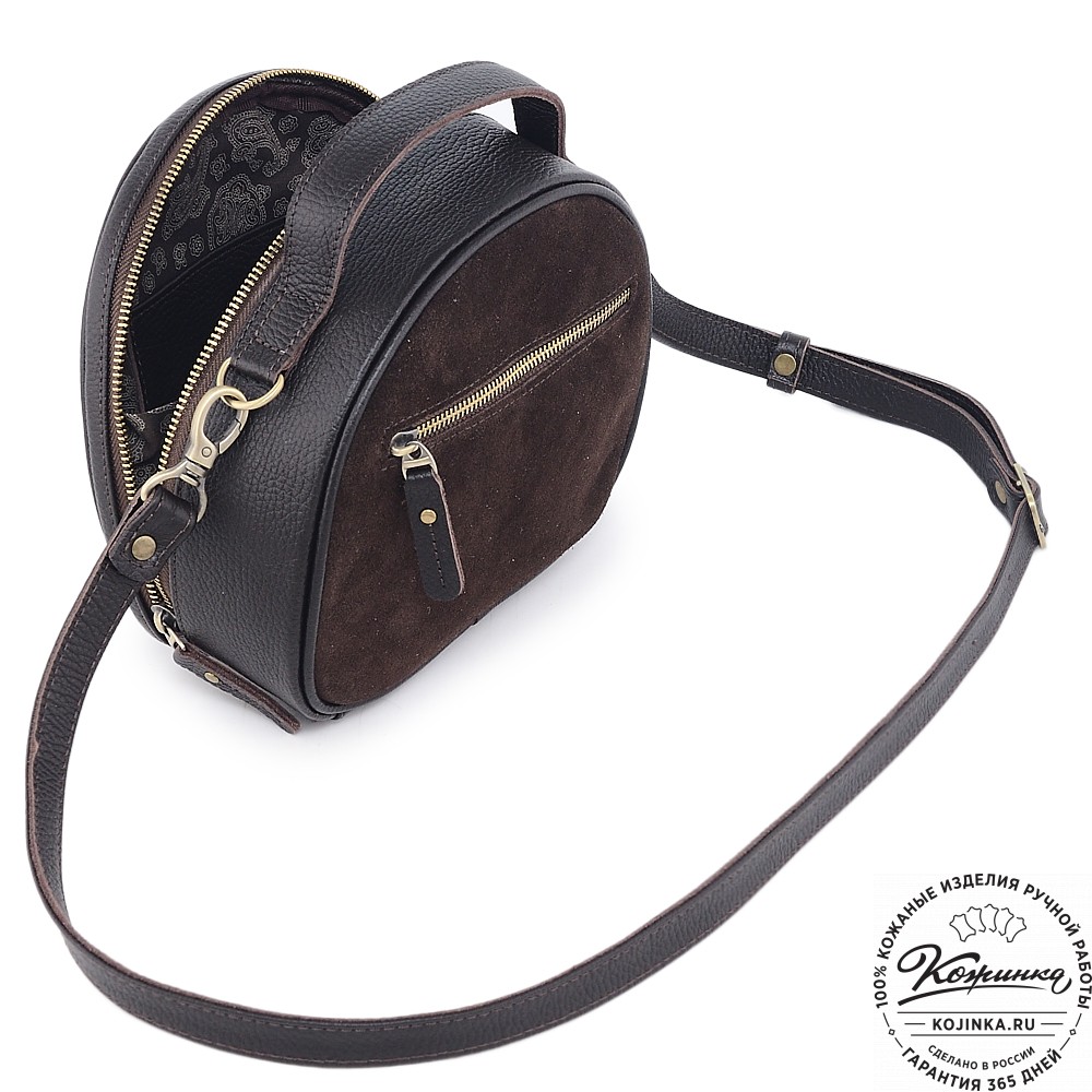 Женская кожаная сумка "Селин" (темно-коричневая)