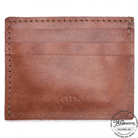  Кожаный картхолдер "Вавилон" (рыжий) 
