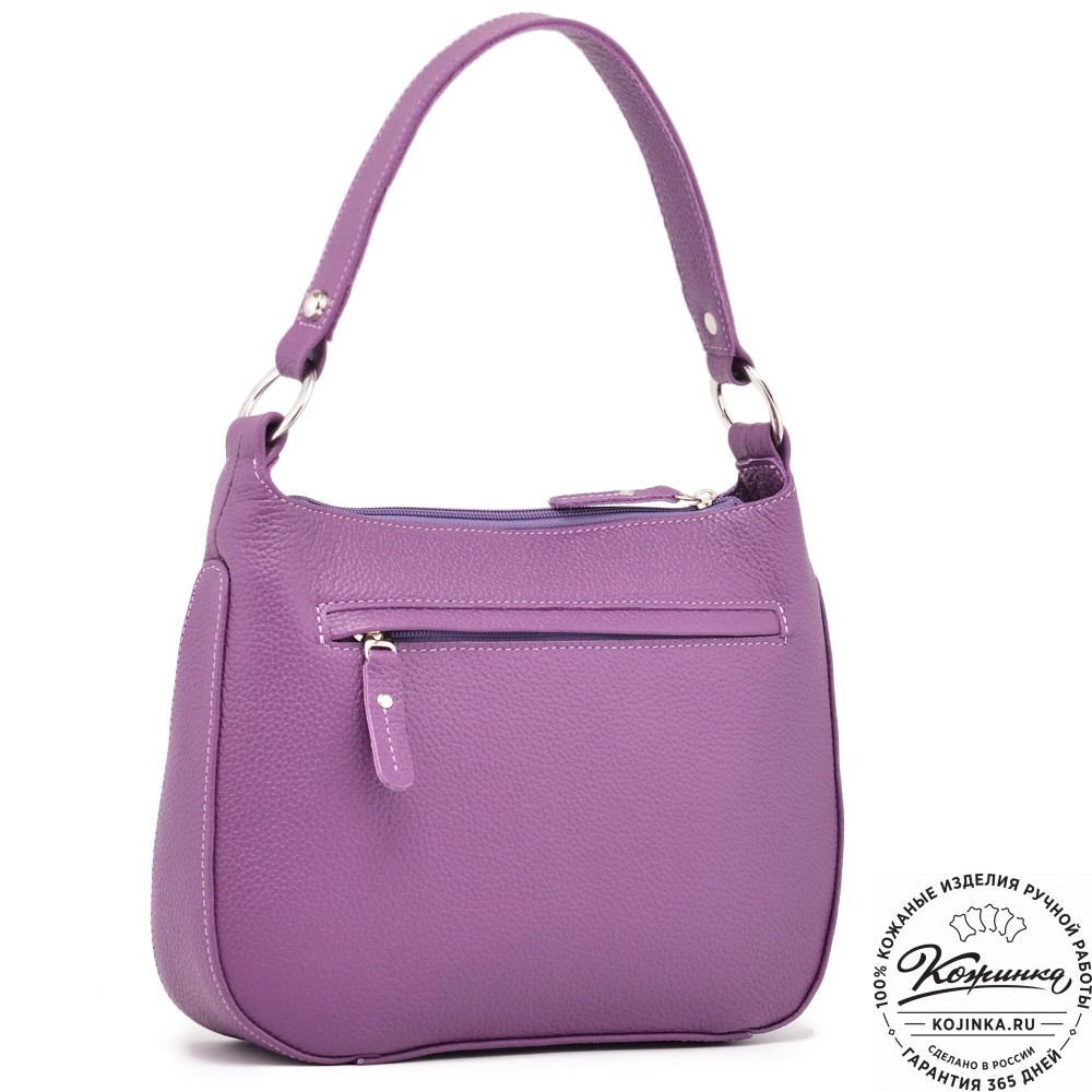  Кожаная женская сумка "Каролина" (темная сирень)