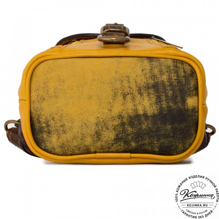  Женский кожаный рюкзак "Колибри" (желтый) 