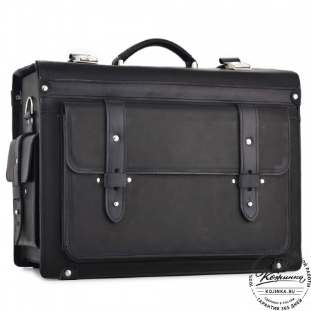  Кожаный портфель-кофр "Корлеоне" (черный)