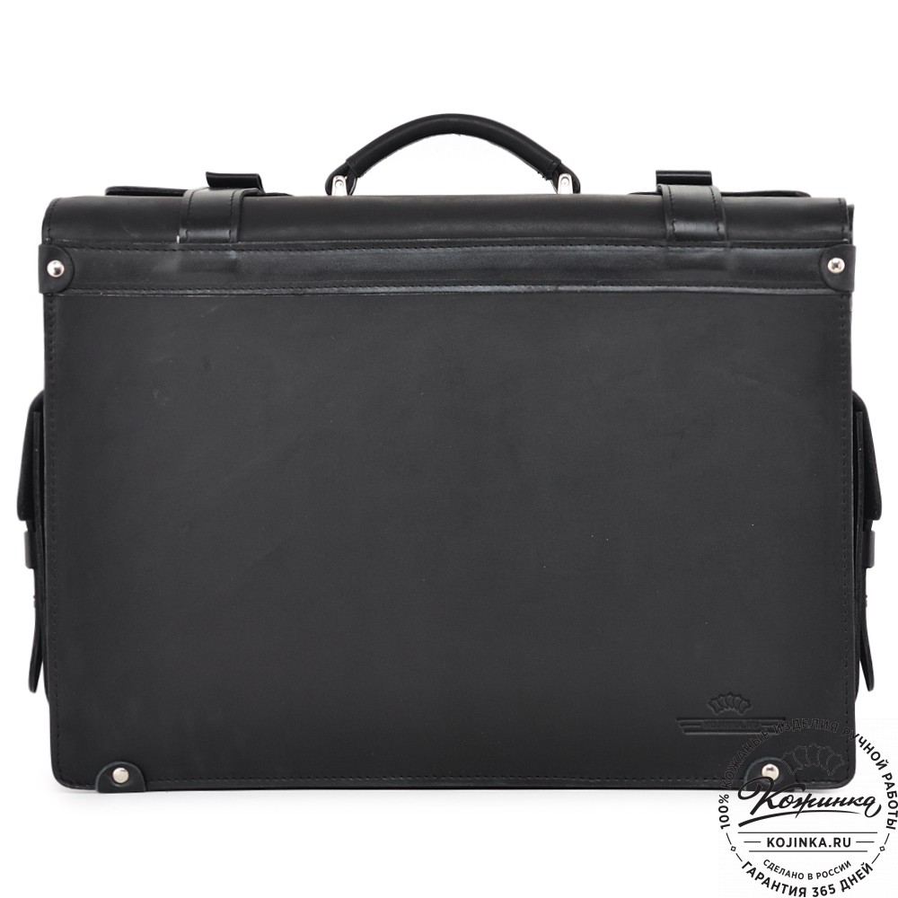 Кожаный портфель-кофр "Корлеоне" (чёрный)