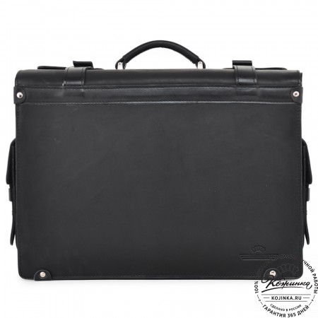 Кожаный портфель-кофр "Корлеоне" (чёрный)