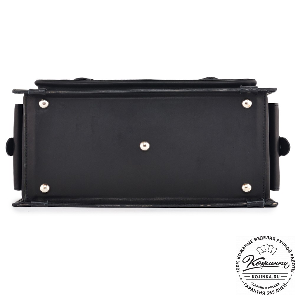 Кожаный портфель-кофр "Корлеоне" (чёрный)