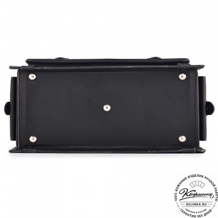 Кожаный портфель-кофр "Корлеоне" (чёрный)