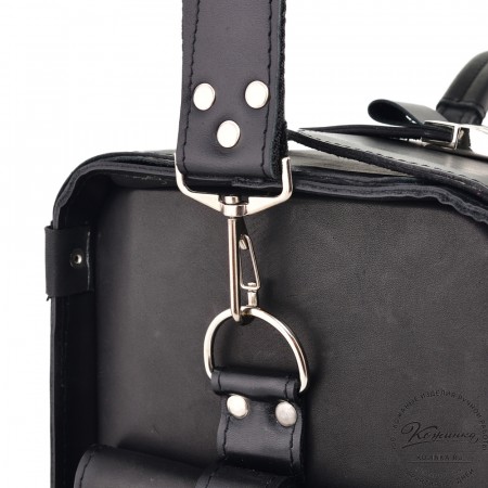 Кожаный портфель-кофр "Корлеоне" (чёрный)