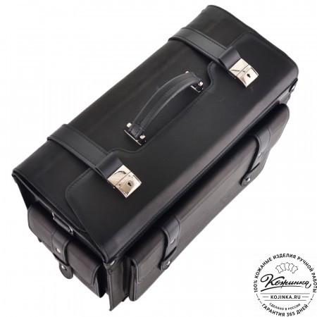 Кожаный портфель-кофр "Корлеоне" (чёрный)