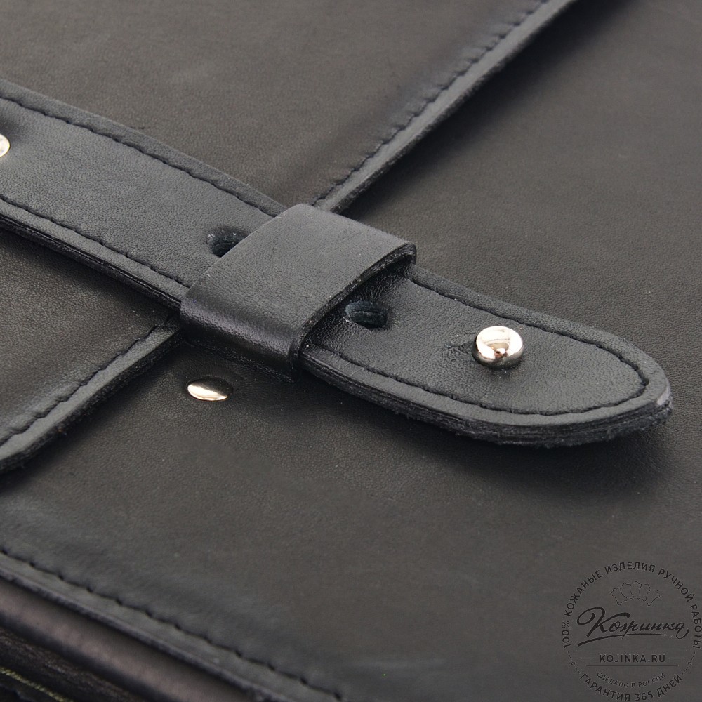 Кожаный портфель-кофр "Корлеоне" (чёрный)