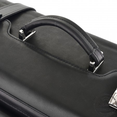 Кожаный портфель-кофр "Корлеоне" (чёрный)