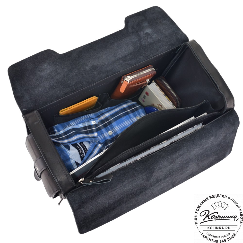 Кожаный портфель-кофр "Корлеоне" (чёрный)