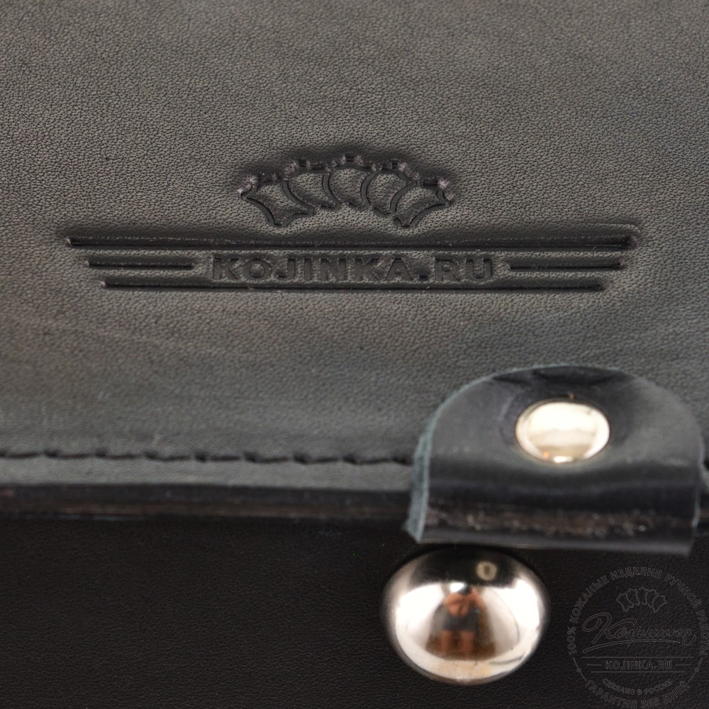 Кожаный портфель-кофр "Корлеоне" (чёрный)