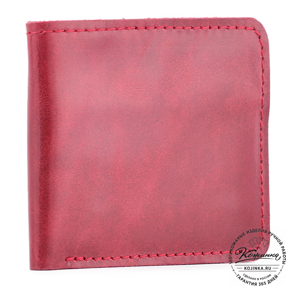  Кожаный бумажник "Рокки" (бордо антик)
