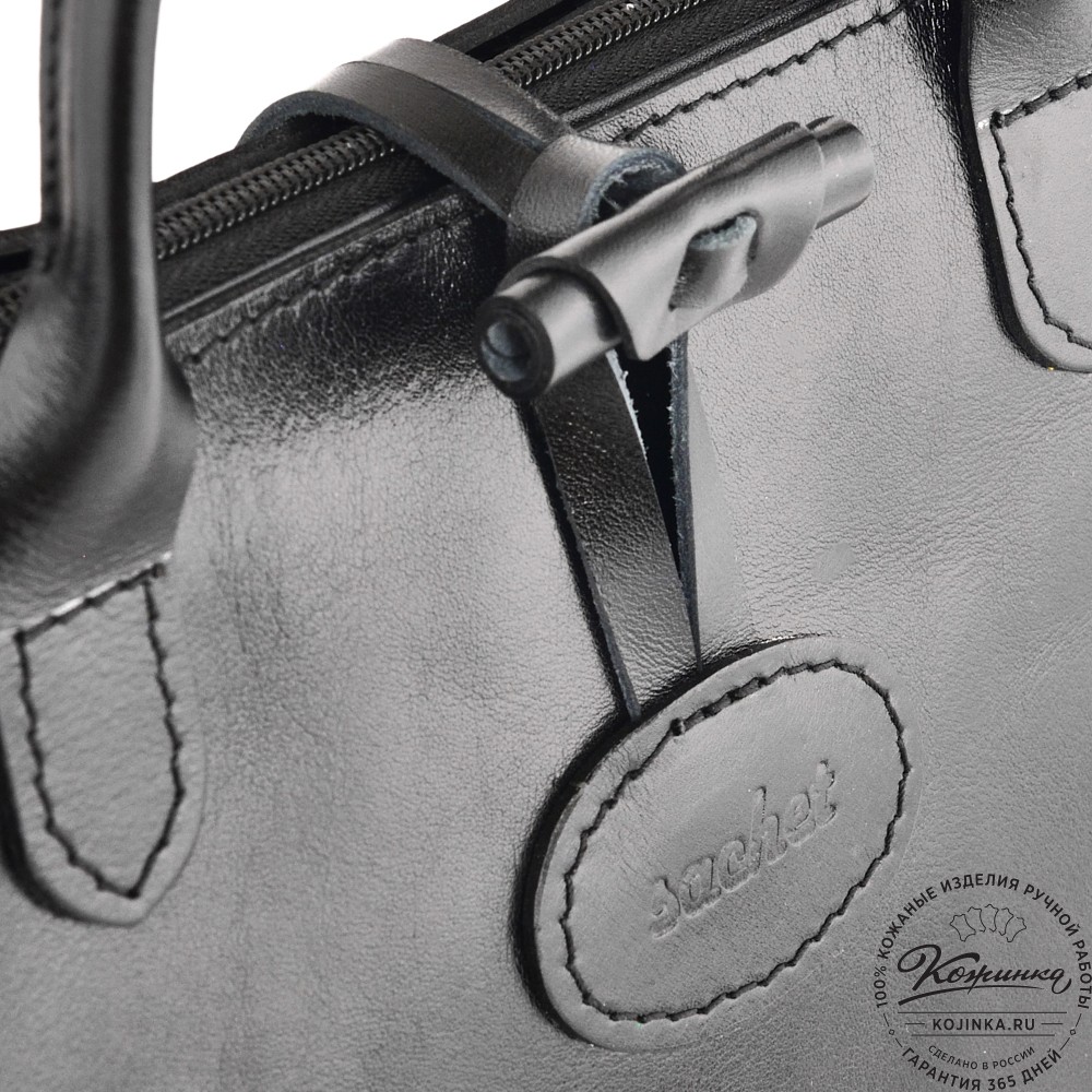  Женская кожаная сумка "Шампань" (черная)