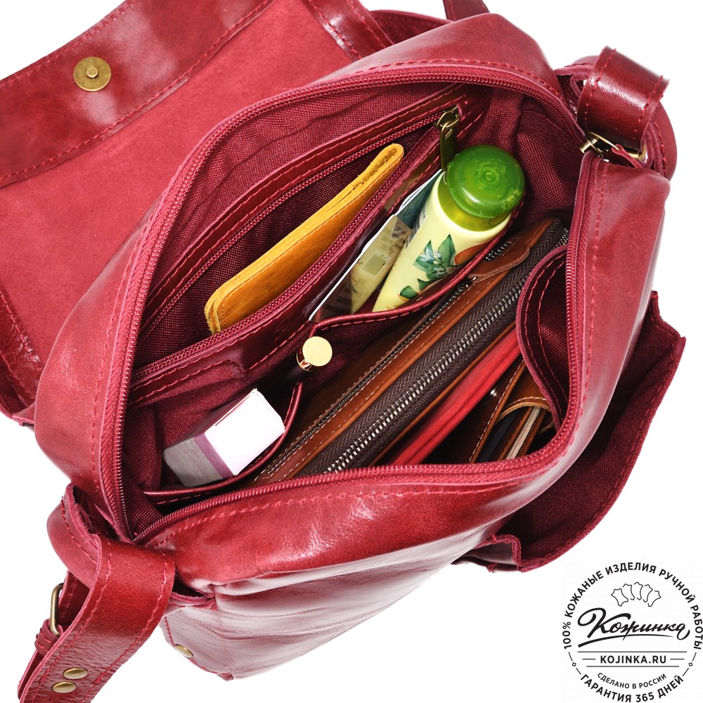 Кожаная  сумка "Фрея" (бордо)