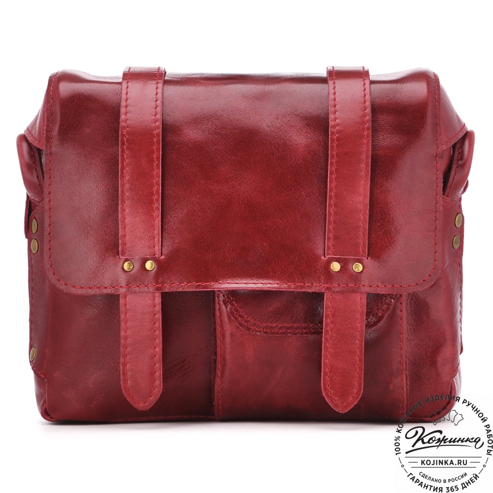 Кожаная  сумка "Фрея" (бордо)