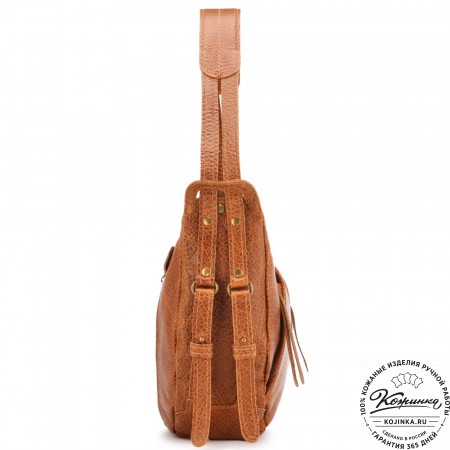  Женская кожаная сумка "Техас" (фактура рыжий)