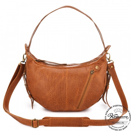  Женская кожаная сумка "Техас" (фактура рыжий)