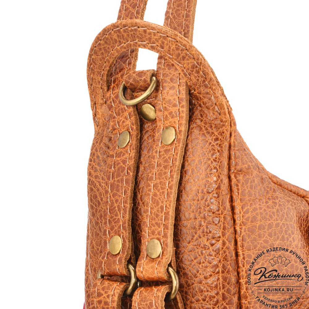  Женская кожаная сумка "Техас" (фактура рыжий)