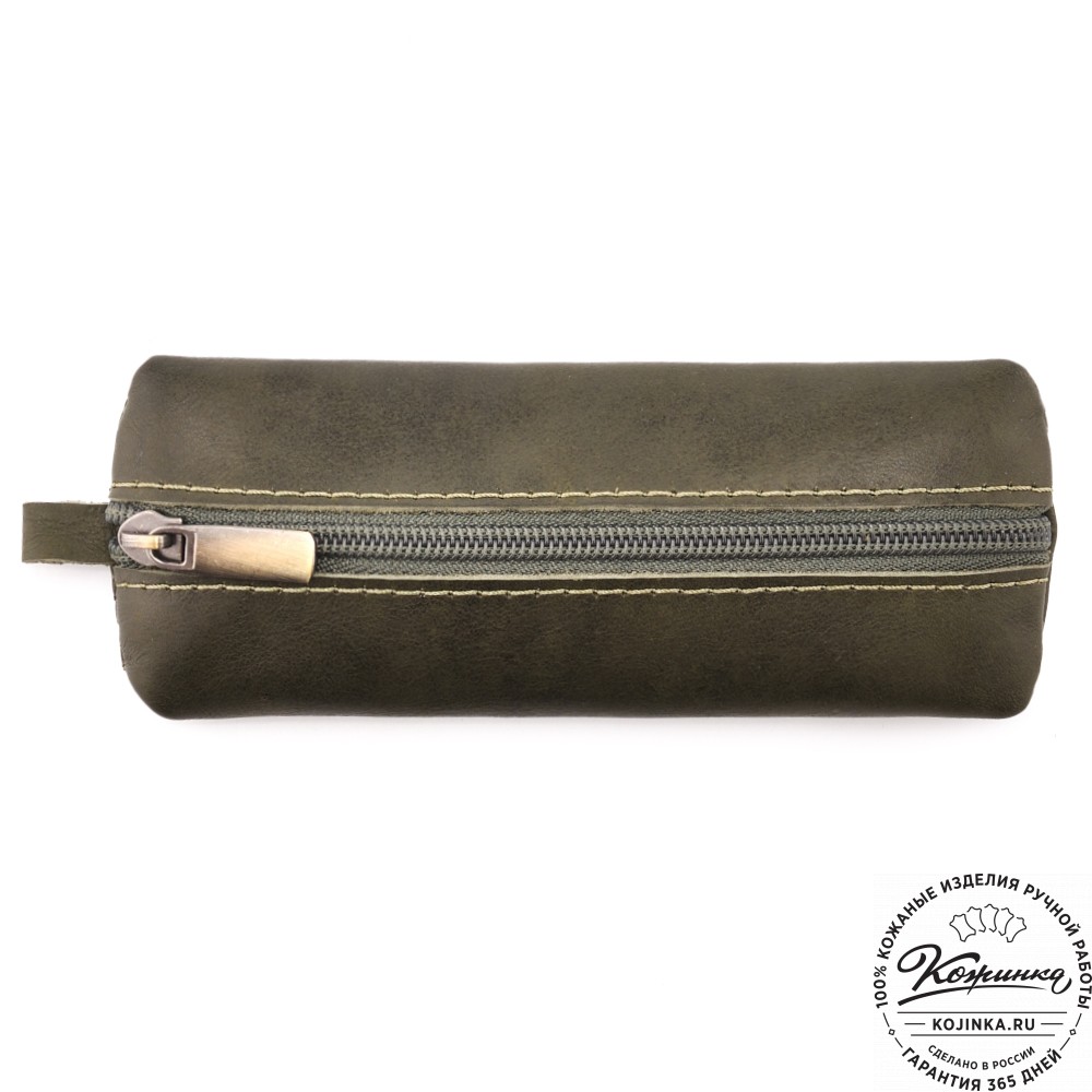 Женская кожаная сумка "Винтаж" с ключницей (хаки гладкая кожа) 