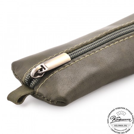 Женская кожаная сумка "Винтаж" с ключницей (хаки гладкая кожа) 