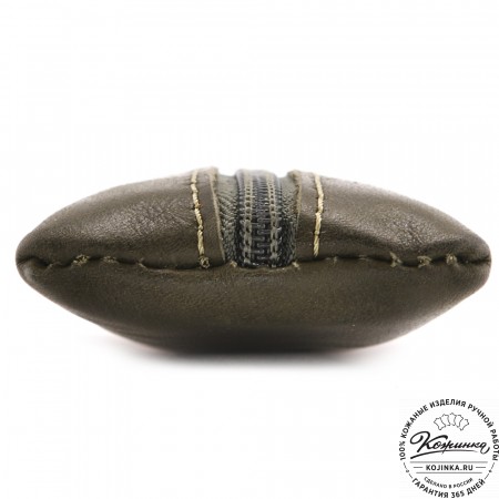 Женская кожаная сумка "Винтаж" с ключницей (хаки гладкая кожа) 