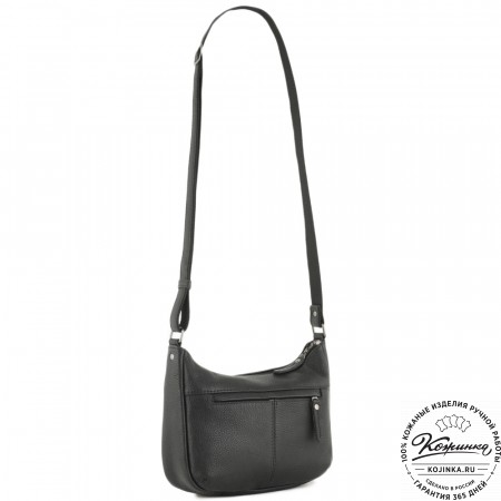Женская кожаная сумка "Нева" (фактура чёрный)