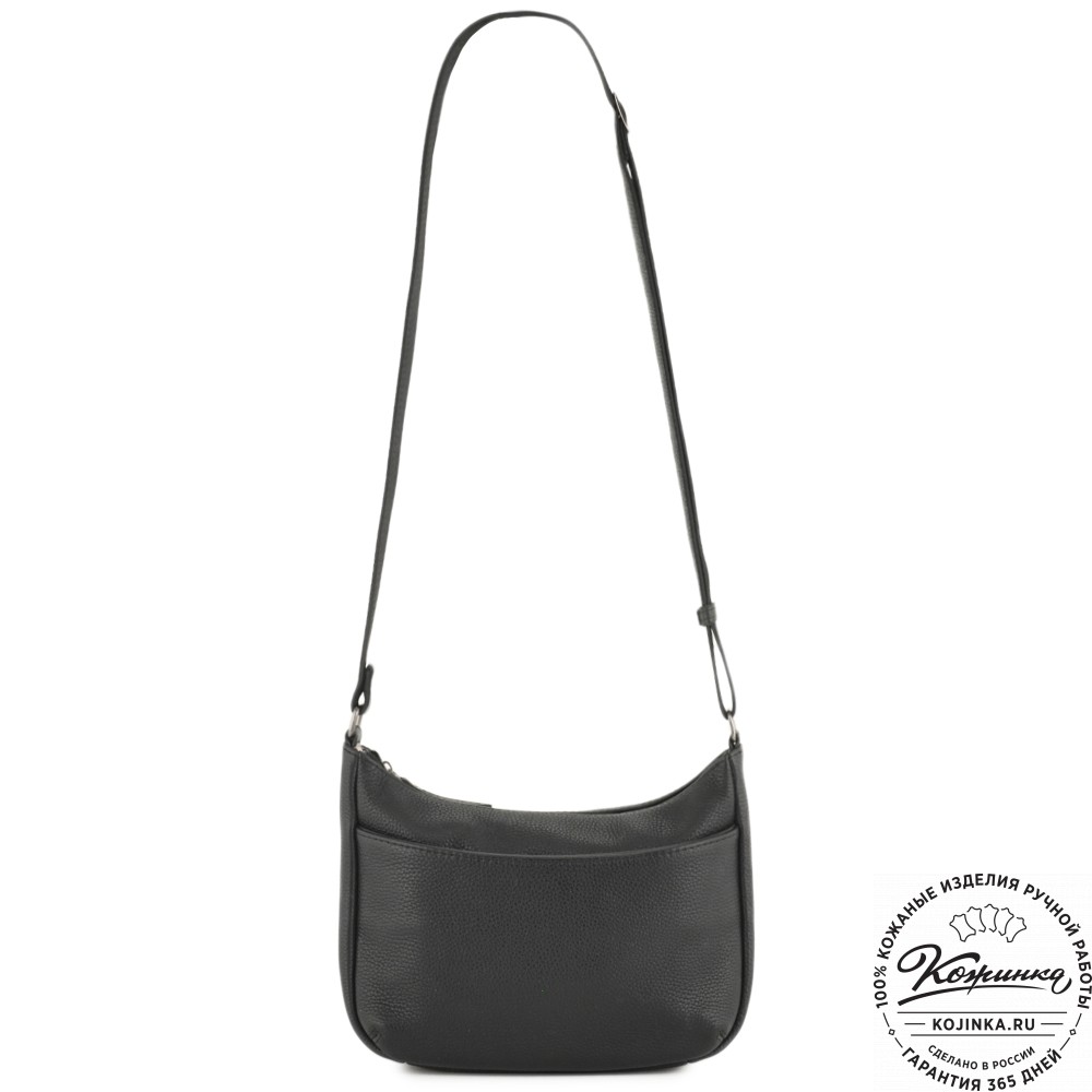 Женская кожаная сумка "Нева" (фактура чёрный)