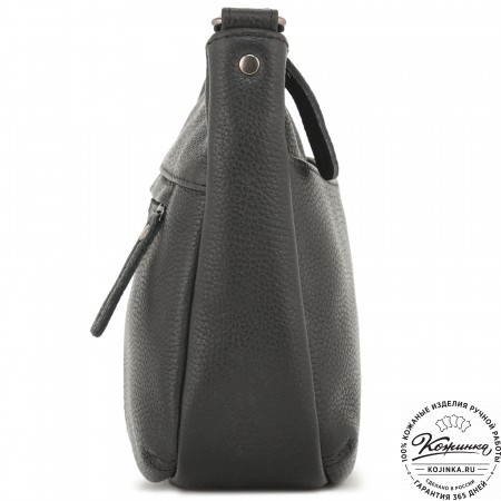 Женская кожаная сумка "Нева" (фактура чёрный)