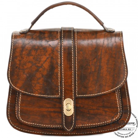 Кожаная сумка ручной работы "Париж" - с ручкой (глянец старение)
