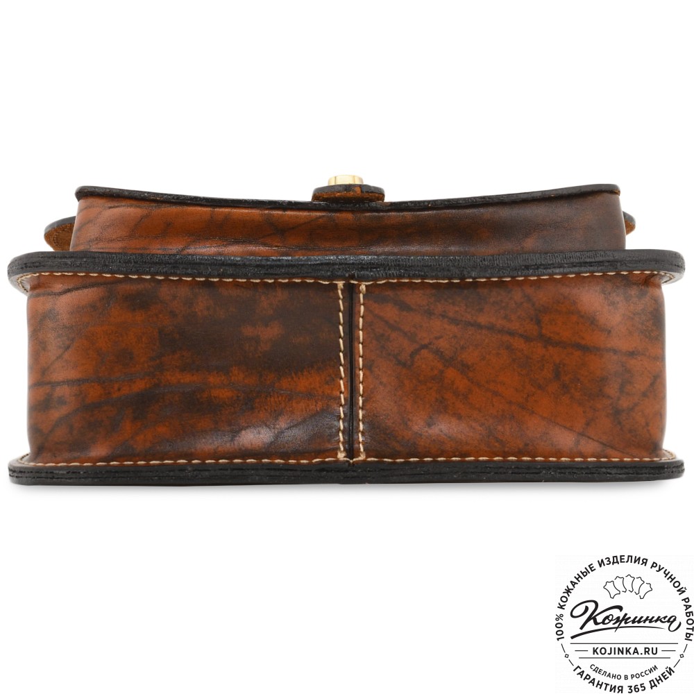 Кожаная сумка ручной работы "Париж" - с ручкой (глянец старение)