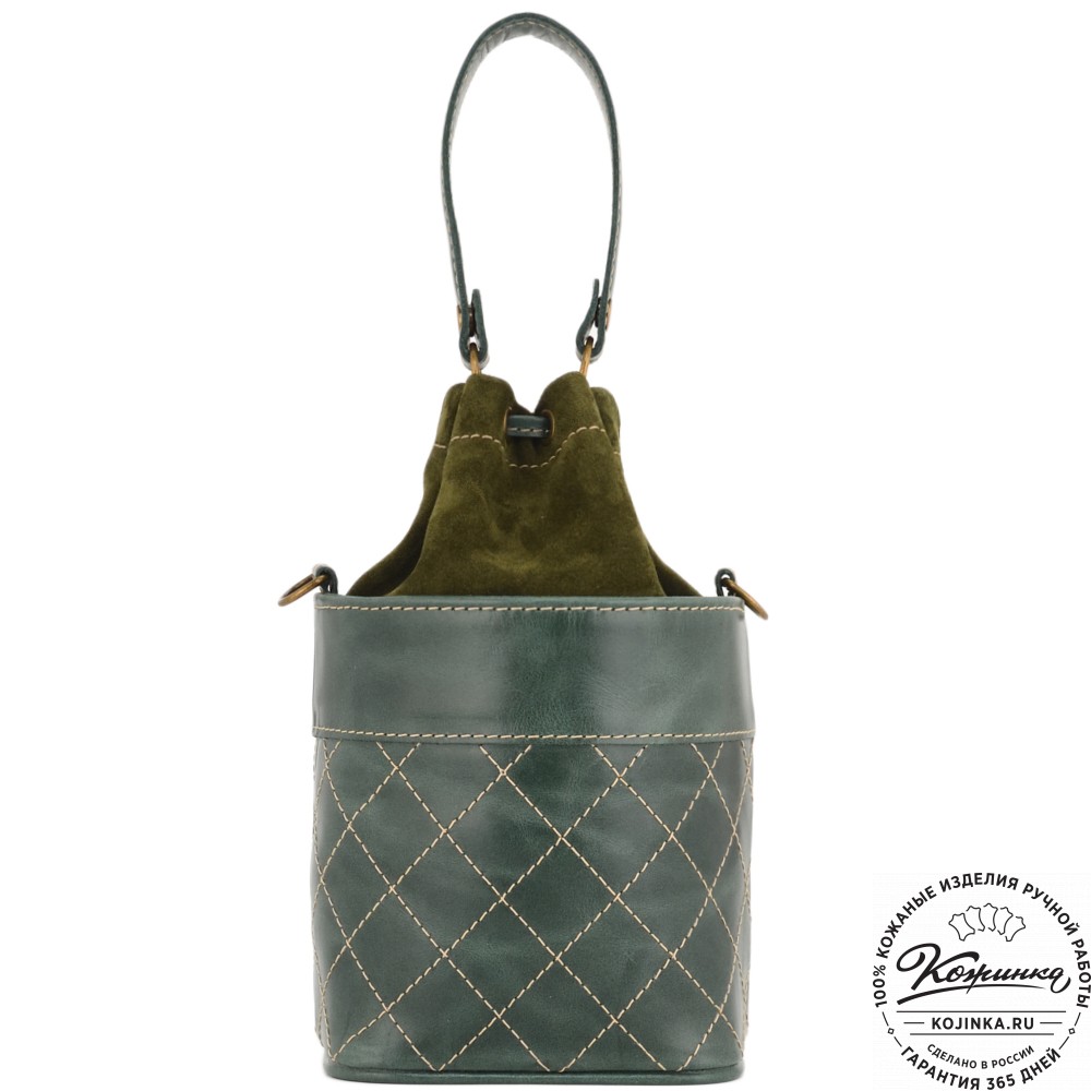 Женская кожаная сумка "Жизель" (зеленый)